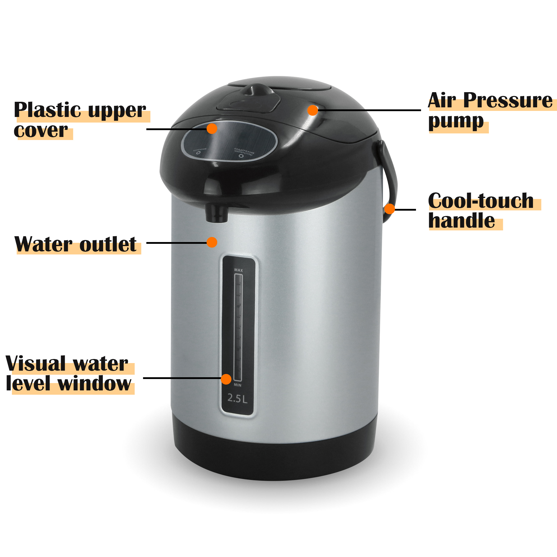 Pot intérieur en acier inoxydable de petite capacité, Pot thermique électrique de petite capacité en acier inoxydable